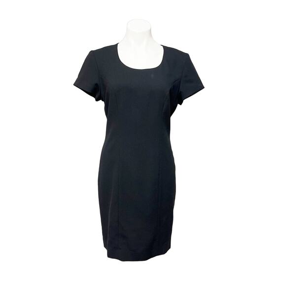 ATRIUM COLLECTION | 90s Scoop Neck Short Sleeve Knee Length Sheath Dress Size 8 - Picture 1 of 15